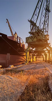 Port at sunset